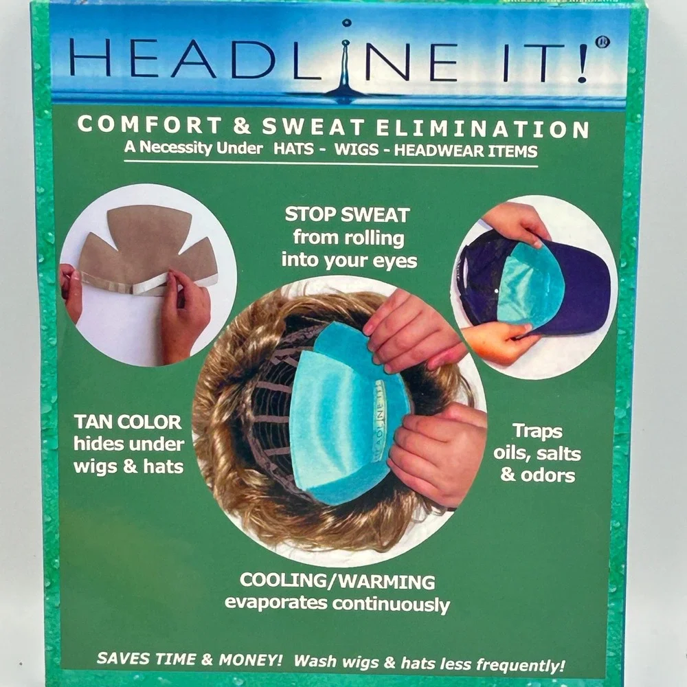Headline It! Sweat Blocker Liners for Wigs & Hats‎ - 10pk Tan Comfort Shield